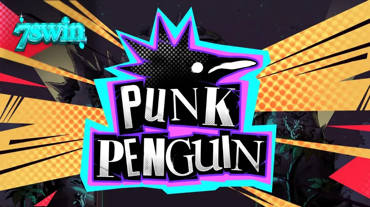 Visual vibrante e caótico do slot Punk Penguin com pinguins punks em um cenário de show underground.
